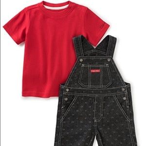 Calvin Klein Baby Boys 2 Piece Shortalls